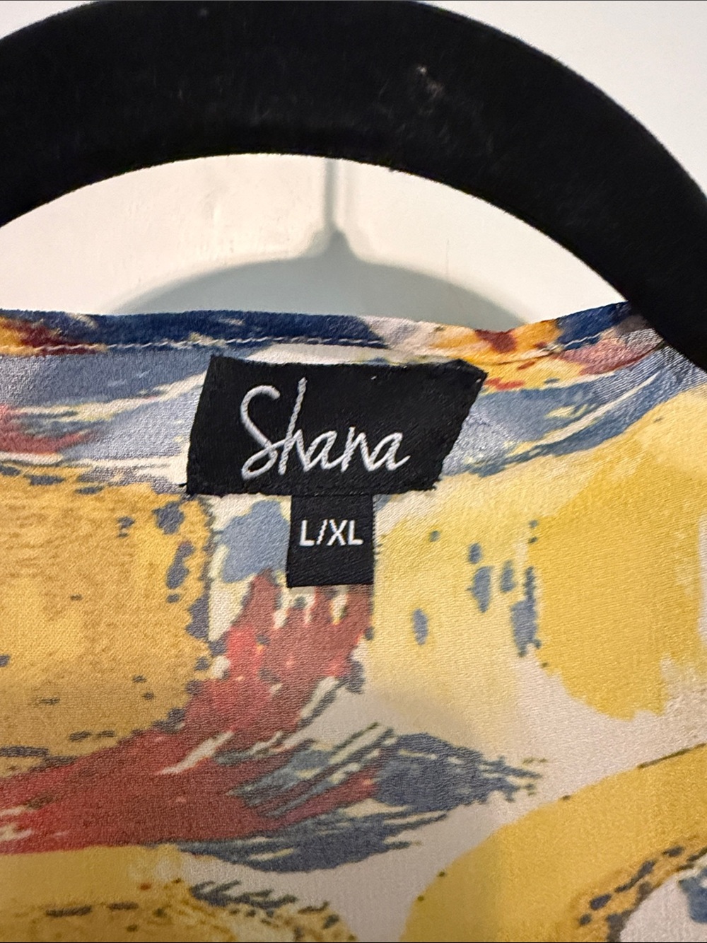 Shana Open-Front Abstract Art to Wear Print Kimono - Yellow Blue Red Resortwear - Picture 2 of 11
